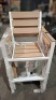 4 X BRAND NEW BRAND NEW ALUMINIUM / COMPOSITE BARSTOOLS IN WHITE / LIGHT BROWN