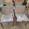 4 X STUDIO TUSCANY RATTAN ARM CHAIRS IN GREY IN PRE - BUILT