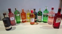 11 X BRAND NEW MIXED GIN ALCOHOL LOT CONTAINING GORDON'S LONDON DRY GIN 70CL , WHITLEY NEILL HANDCRAFTED DRY GIN 70CL , WHITLEY NEILL GIN IN BLOOD ORANGE 70CL , BEEFEATER 24 LONDON DRY GIN 70CL , TANQUERAY NO TEN 70CL , ETC