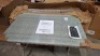 1 X STUDIO FIJI DINING SET IN GREY TO INCLUDE 1 LOVESEAT , 2 ARM CHAIRS , 2 FOOT STOOLS , AND 1 GLASS TOP TABLE - COMES IN ONE BOX AND PRE - BUILT TABLE - 3