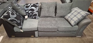 1 X ECLIPSE 3 SEATER SOFA WITH 6 CUSHIONS ( 3RD PART IS MISSING)