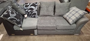 1 X ECLIPSE 3 SEATER SOFA WITH 6 CUSHIONS ( 3RD PART IS MISSING)