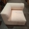 1X FLUFFY CORNER CHAIR IN CREAM (NOTE MARK ON CHAIR)