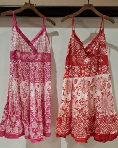 17 X BRAND NEW SUMMER DRESSES IN PINK AND FLORAL DESIGN IN VARIOUS SIZES IN ONE TRAY (NOTE - TRAYS NOT INCLUDED)