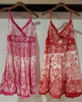 17 X BRAND NEW SUMMER DRESSES IN PINK AND FLORAL DESIGN IN VARIOUS SIZES IN ONE TRAY (NOTE - TRAYS NOT INCLUDED)