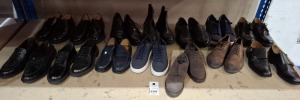 14 X PAIRS OF NEW GENTS SHOES IN VARIOUS COLOURS IE BLACK , BLUE , BROWN AND IN VARIOUS SIZES IE 41,42 ,43 ETC ON A FULL BAY
