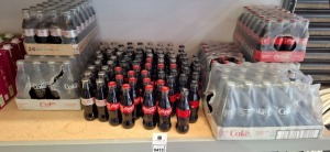 170 X BRAND NEW COCA COLA GLASS BOTTLES LOT CONTAINING DIET COKE , ZERO SUGAR , AND COCA COLA