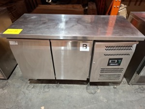 1 X BLIZZARD 2 DOOR REFIGERATED PREP COUNTER ON WHEELS