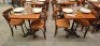 2 X MIXED DINING LOT TO INCLUDE 2 X WOODEN TABLE 4 X WOODEN CHAIRS - 4 X BOWLS - - 4 X WINE GLASSES - 4X GLASSES - 4 X VASES - CUTLERY ETC