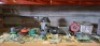 HALF A BAY OF MIXED BUILDERS TOOLS LOT CONTAINING TITAN HOOVER - BOSCH DRILL BITS - 50M EXTENSION LEAD - HAND SAW - CHISELS - CLAMPS - SAND PAPER - ERBAUER LIGHT ETC