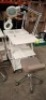 8 X MIXED LOT CONTAINING 5 METAL ON WHEELS TABLES WITH LED MAGNIFYING ATTACHMENTS AND 3 SPINNING STOOLS - 4