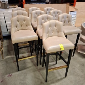 10 X LEATHER LOOK BAR STOOLS