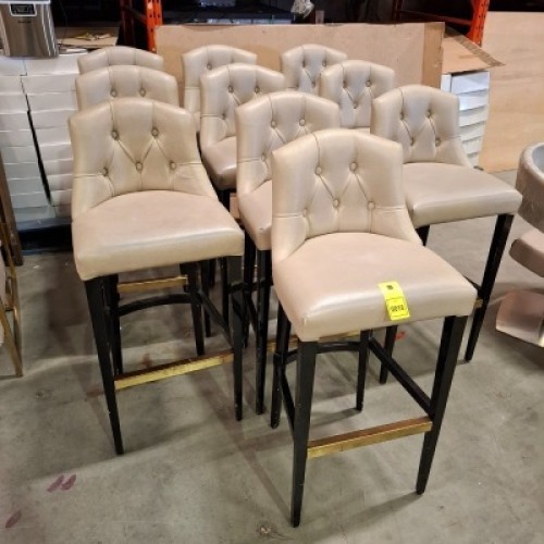 10 X LEATHER LOOK BAR STOOLS