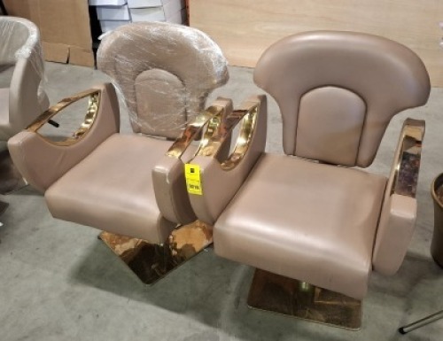 2 X LEATHER LOOK SALON ARMCHAIRS