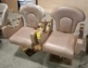 2 X LEATHER LOOK SALON ARMCHAIRS