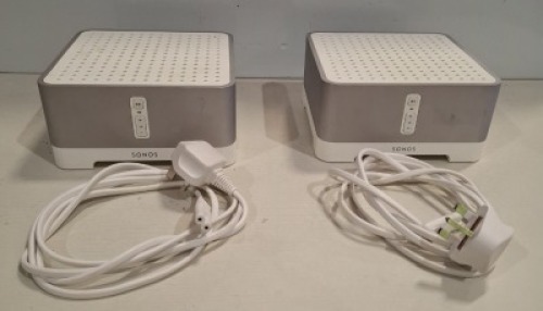 2 X SONOS CONNECT AMP GEN1 STREAMING AMPLIFIERS WITH POWER LEADS