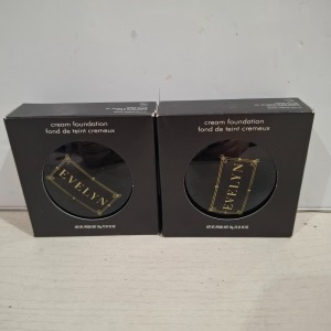 25 X BRAND NEW EVELYN FOUNDATION MAKEUP IN VARIOUS COLOURS IE WARM YELLOW , COOL WARM , COOL NATURAL ETC RRP EACH £25