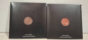 70 X BRAND NEW EYESHADOW PALLET REFILLS IN VARIOUS COLOURS NEW LOVE , WEAVE , PLAYBOY , BALLERINA BRONZE, HIND SIGHT ETC RRP EACH £7 - TOTAL FOR LOT £490