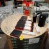 60 X PIECE MIXED LOT CONTAINING NESPRESSO COFFEE MACHINE , VARIOUS GLASSES IN VARIOUS SIZES , BIG BAG OF YORKSHIRE TEA BAGS , BOXES OF NESPRESSO COFFEE CAPSULES ETC