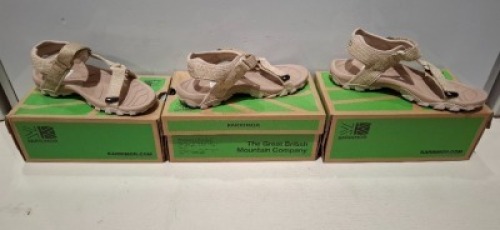 16 X BRAND NEW KARRIMOR AMAZON WOMENS SANDALS IN BEIGE IN MIXED SIZES UK 6 , 5 AND 8 RRP EACH &pound;20 - TOTAL RRP FOR LOT &pound;360