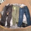 200 + MIXED CLOTHING LOT CONTAINING, CREAM & ROUGE BUTTONED JACKET IN GREY AND BLACK IN SIZE 30, AMY & CLO IN VOGUE PARIS BUTTONED SHIRT IN SNAKEPRINT IN SIZE LARGE, ONADO DENIM JEANS IN BLUE IN SIZE M, ETC (IN 1 PALLET BOX)