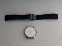 10 X BRAND NEW KANSKE STAINLESS STEEL WATCH IN COLOUR ROSE GOLD WITH 10 BLACK RUBBER STRAPS (NOTE NO STRAP SPRING BARS )