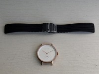 10 X BRAND NEW KANSKE STAINLESS STEEL WATCH IN COLOUR ROSE GOLD WITH 10 BLACK RUBBER STRAPS (NOTE NO STRAP SPRING BARS )