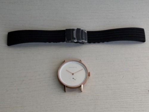 10 X BRAND NEW KANSKE STAINLESS STEEL WATCH IN COLOUR ROSE GOLD WITH 10 BLACK RUBBER STRAPS (NOTE NO STRAP SPRING BARS )