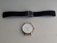 10 X BRAND NEW KANSKE STAINLESS STEEL WATCH IN COLOUR ROSE GOLD WITH 10 BLACK RUBBER STRAPS (NOTE NO STRAP SPRING BARS )