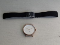 10 X BRAND NEW KANSKE STAINLESS STEEL WATCH IN COLOUR ROSE GOLD WITH 10 BLACK RUBBER STRAPS (NOTE NO STRAP SPRING BARS )
