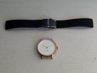 10 X BRAND NEW KANSKE STAINLESS STEEL WATCH IN COLOUR ROSE GOLD WITH 10 BLACK RUBBER STRAPS (NOTE NO STRAP SPRING BARS )