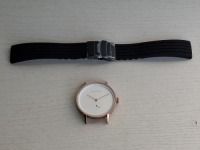 10 X BRAND NEW KANSKE STAINLESS STEEL WATCH IN COLOUR ROSE GOLD WITH 10 BLACK RUBBER STRAPS (NOTE NO STRAP SPRING BARS )