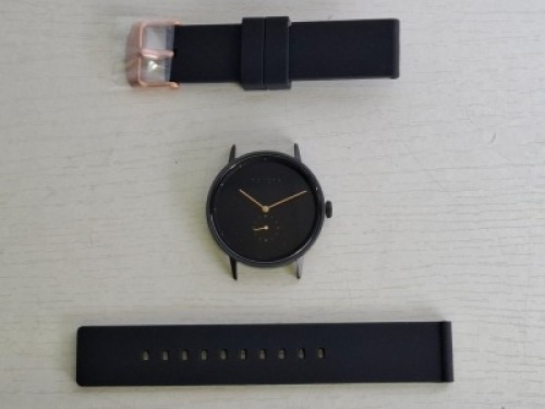 10 X BRAND NEW KANSKE STAINLESS STEEL WATCH IN COLOUR BLACK WITH 10 BLACK RUBBER STRAPS (NOTE NO STRAP SPRING BARS )