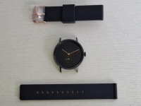 10 X BRAND NEW KANSKE STAINLESS STEEL WATCH IN COLOUR BLACK WITH 10 BLACK RUBBER STRAPS (NOTE NO STRAP SPRING BARS )