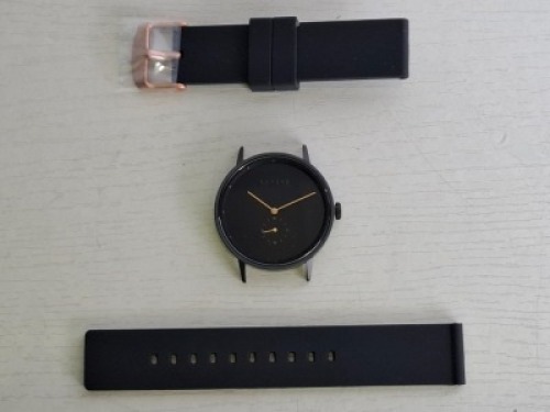10 X BRAND NEW KANSKE STAINLESS STEEL WATCH IN COLOUR BLACK WITH 10 BLACK RUBBER STRAPS (NOTE NO STRAP SPRING BARS )