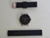 10 X BRAND NEW KANSKE STAINLESS STEEL WATCH IN COLOUR BLACK WITH 10 BLACK RUBBER STRAPS (NOTE NO STRAP SPRING BARS )