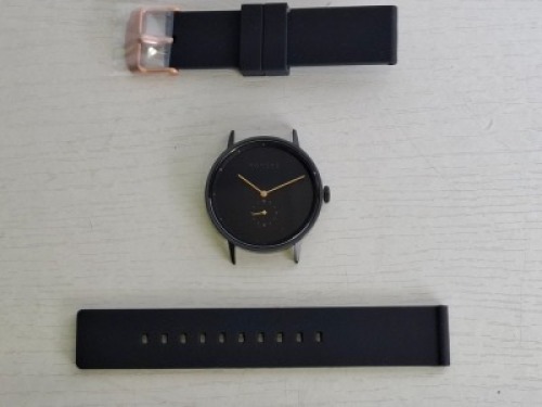 10 X BRAND NEW KANSKE STAINLESS STEEL WATCH IN COLOUR BLACK WITH 10 BLACK RUBBER STRAPS (NOTE NO STRAP SPRING BARS )