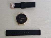 10 X BRAND NEW KANSKE STAINLESS STEEL WATCH IN COLOUR GOLD WITH 10 BLACK RUBBER STRAPS (NOTE NO STRAP SPRING BARS )