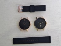 10 X BRAND NEW KANSKE STAINLESS STEEL WATCH IN TWO COLOURS 7 IN GOLD AND 3 IN ROSE GOLD WITH 10 BLACK RUBBER STRAPS (NOTE NO STRAP SPRING BARS )