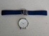 10 X BRAND NEW KANSKE STAINLESS STEEL WATCH IN COLOUR SILVER WITH 10 NAVY BLUE RUBBER STRAPS (NOTE NO STRAP SPRING BARS )