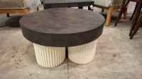 1 X NORR11 GEAR COFFEE TABLE LOW IN SIZE DIAM 70 X H 38N CM IN EARTH / CHALK - RRP &pound;600 - ( NOTE SOME CHIPS ON BASE BUT THE TABLE TOP IS BRAND NEW OUT BOX)