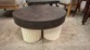 1 X NORR11 GEAR COFFEE TABLE LOW IN SIZE DIAM 70 X H 38N CM IN EARTH / CHALK - RRP &pound;600 - ( NOTE SOME CHIPS ON BASE BUT THE TABLE TOP IS BRAND NEW OUT BOX)