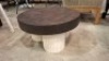 1 X NORR11 GEAR COFFEE TABLE LOW IN SIZE DIAM 70 X H 38N CM IN EARTH / CHALK - RRP &pound;600 - ( NOTE SOME CHIPS ON BASE BUT THE TABLE TOP IS BRAND NEW OUT BOX) - 2