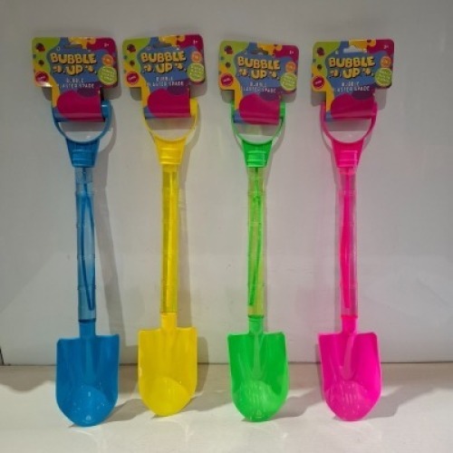 132 X BRAND NEW 3 IN 1 BUBBLE BLASTER SPADE IN ASSORTED COLOURS IN 11 BOXES