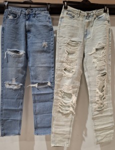 20 X BRAND NEW PAIRS OF MISSGUIDED DENIM JEANS IN SIZE 10