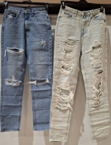 20 X BRAND NEW PAIRS OF MISSGUIDED DENIM JEANS IN SIZE 4-10