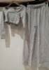 20 X BRAND NEW MISSGUIDED GREY RIBBED CROP TOP TEE AND WIDE LEG JOGGERS SET IN SIZES 8-14