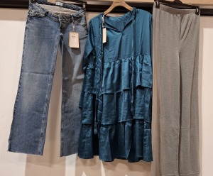 20 X BRAND NEW MIXED MAMALICIOUS CLOTHING LOT TO INCLUDE MAXIE DRESSES - JUNE TOP - RELAXED PANTS - DENIM JEANS - MELIONA DRESSES ETC ALL ON VARIOUS SIZES