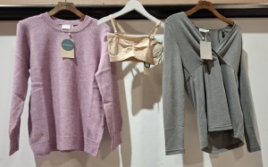 20 X BRAND NEW MIXED MAMALICIOUS CLOTHING LOT TO INCLUDE TESS TOPS - RELAXED PANTS - PERISIAN PANTS - TUBE BRAS - KNITTED TOP ETC ALL IN VARIOUS SIZES