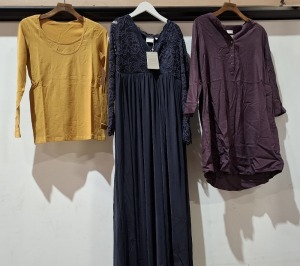 20 X BRAND NEW MIXED MAMALICIOUS CLOTHING LOT TO INCLUDE LEMMA TOP - WOVEN TUNIC TOP - DENIM JEANS - MESH DRESS ETC ALL IN VARIOUS SIZES